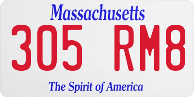 MA license plate 305RM8