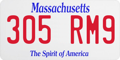 MA license plate 305RM9
