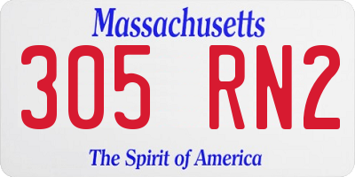 MA license plate 305RN2