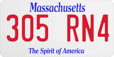 MA license plate 305RN4