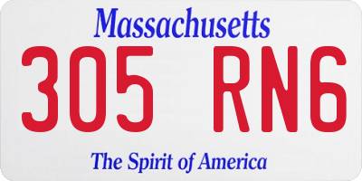 MA license plate 305RN6