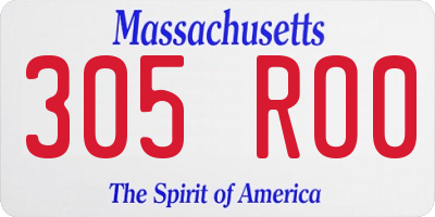 MA license plate 305RO0