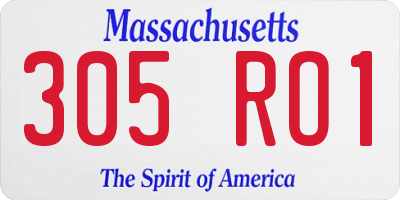 MA license plate 305RO1