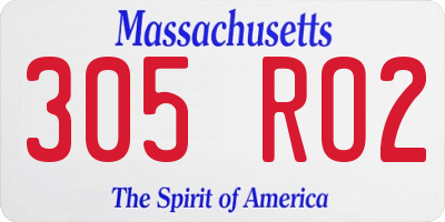 MA license plate 305RO2