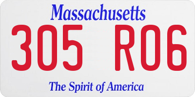 MA license plate 305RO6