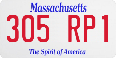 MA license plate 305RP1