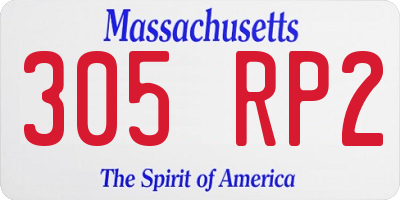 MA license plate 305RP2