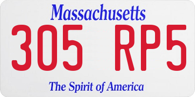 MA license plate 305RP5