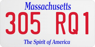 MA license plate 305RQ1