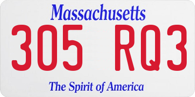 MA license plate 305RQ3
