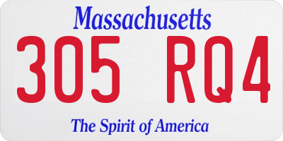 MA license plate 305RQ4