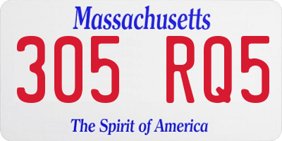 MA license plate 305RQ5