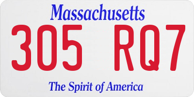 MA license plate 305RQ7