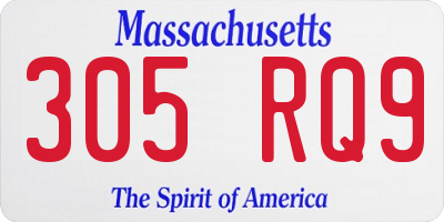MA license plate 305RQ9