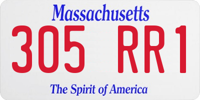 MA license plate 305RR1