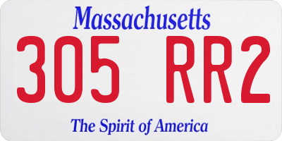 MA license plate 305RR2