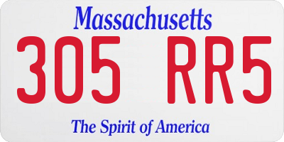 MA license plate 305RR5