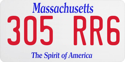 MA license plate 305RR6