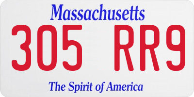 MA license plate 305RR9