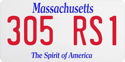 MA license plate 305RS1