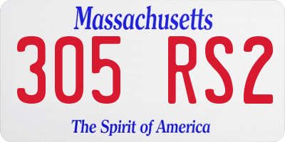 MA license plate 305RS2