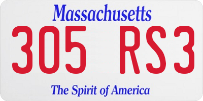 MA license plate 305RS3