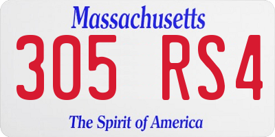 MA license plate 305RS4