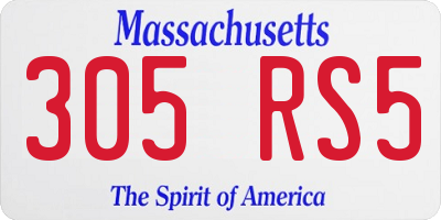 MA license plate 305RS5