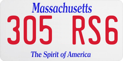 MA license plate 305RS6
