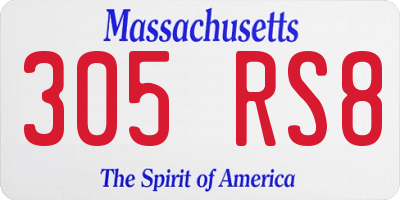 MA license plate 305RS8