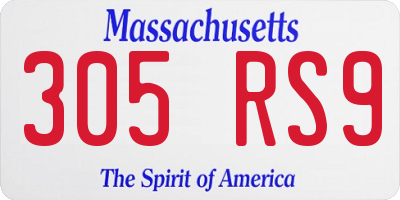 MA license plate 305RS9