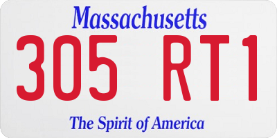 MA license plate 305RT1
