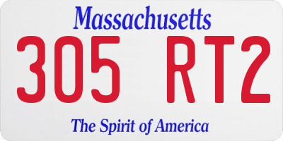 MA license plate 305RT2