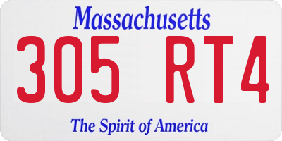 MA license plate 305RT4