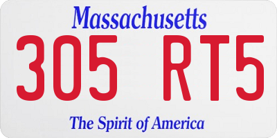 MA license plate 305RT5