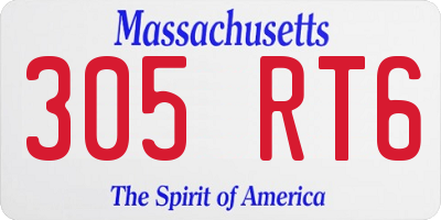 MA license plate 305RT6