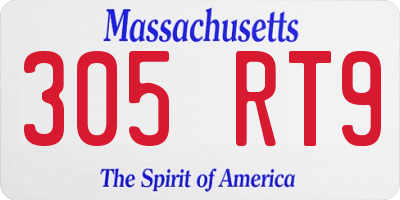 MA license plate 305RT9