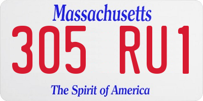 MA license plate 305RU1