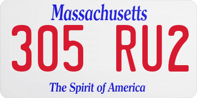 MA license plate 305RU2