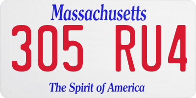 MA license plate 305RU4