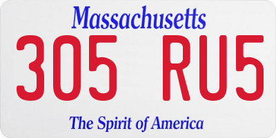 MA license plate 305RU5