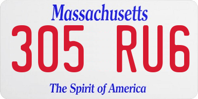 MA license plate 305RU6