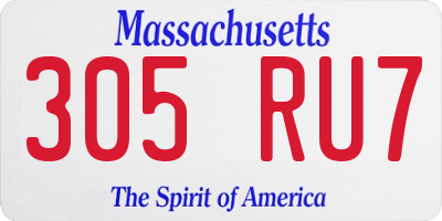 MA license plate 305RU7