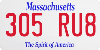 MA license plate 305RU8