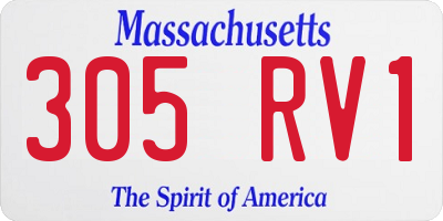 MA license plate 305RV1