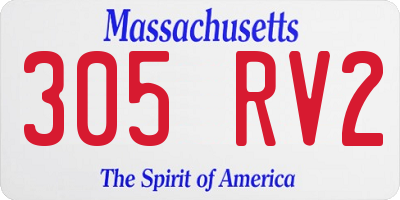 MA license plate 305RV2