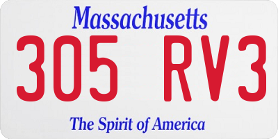 MA license plate 305RV3