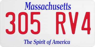 MA license plate 305RV4