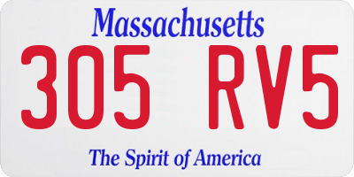 MA license plate 305RV5