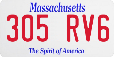 MA license plate 305RV6